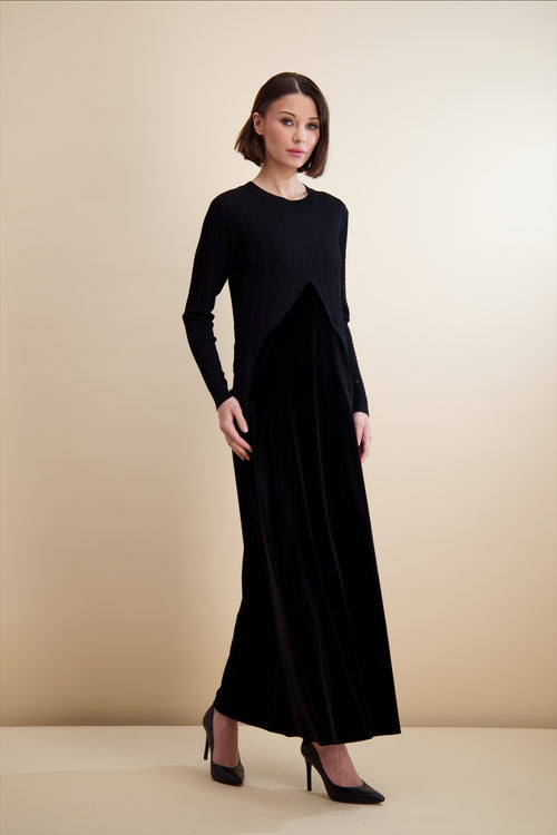 CABLE KNIT OVERLAY MAXI