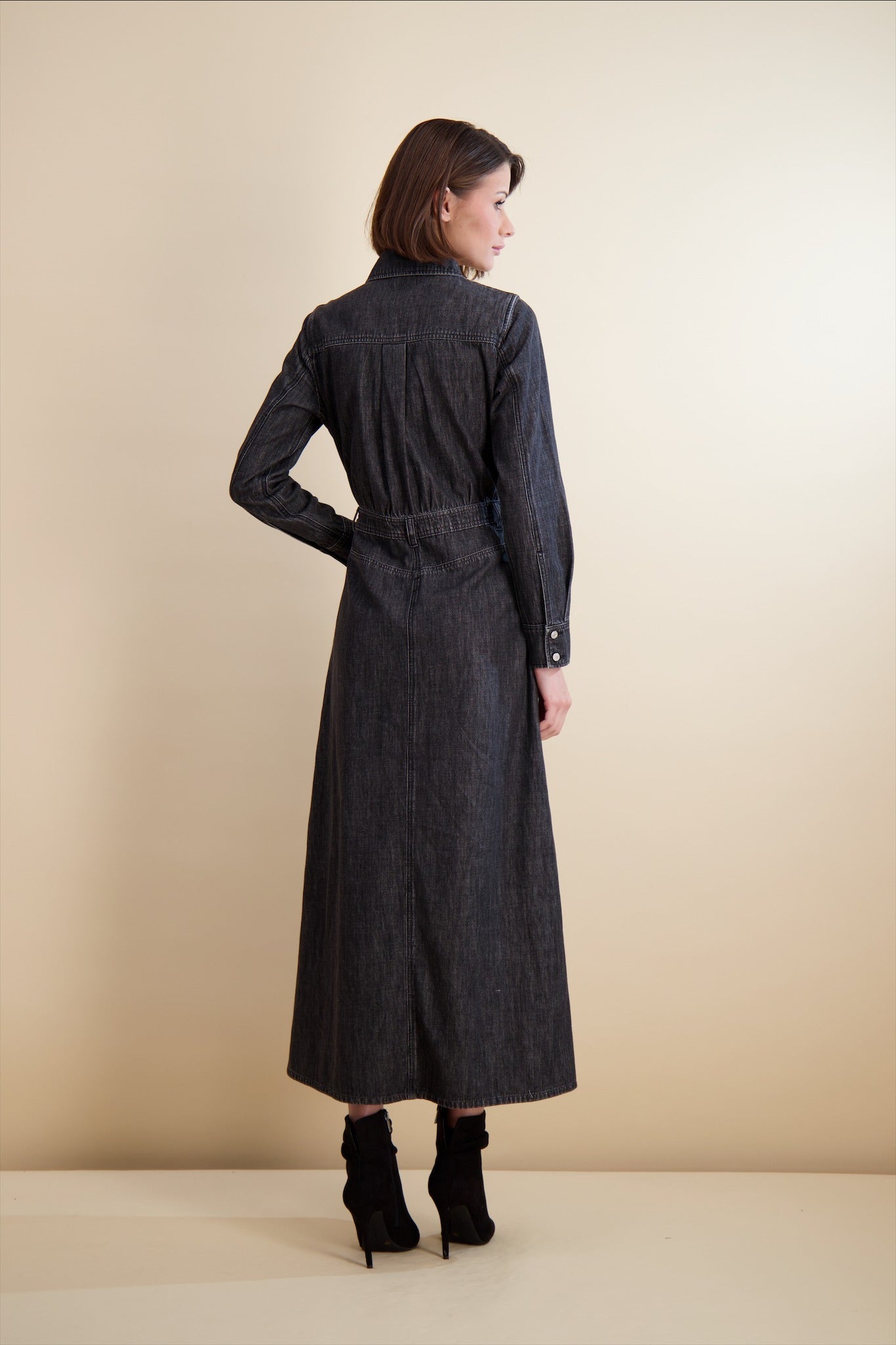 grey utility dress Missguided Gray Tie Waist Utility Shirt Dress