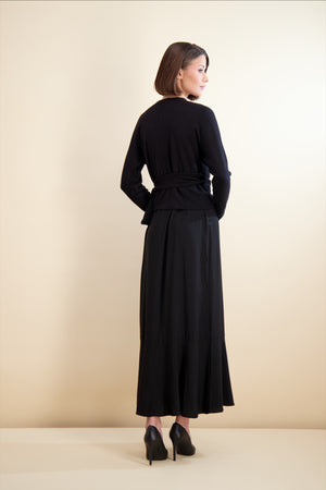 WRAP OVERLAY MAXI-BLACK