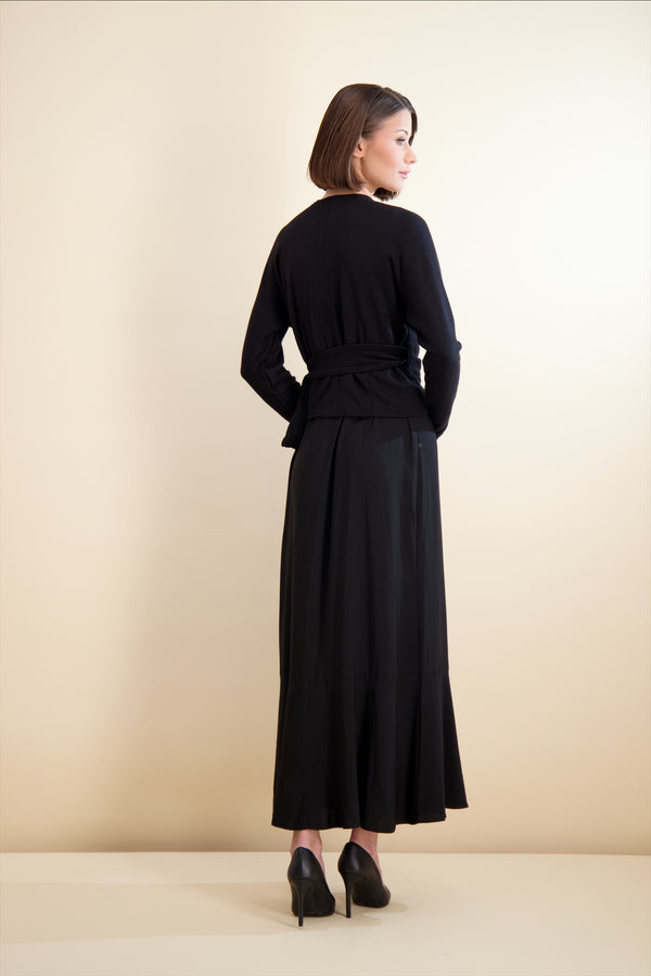 WRAP OVERLAY MAXI-BLACK