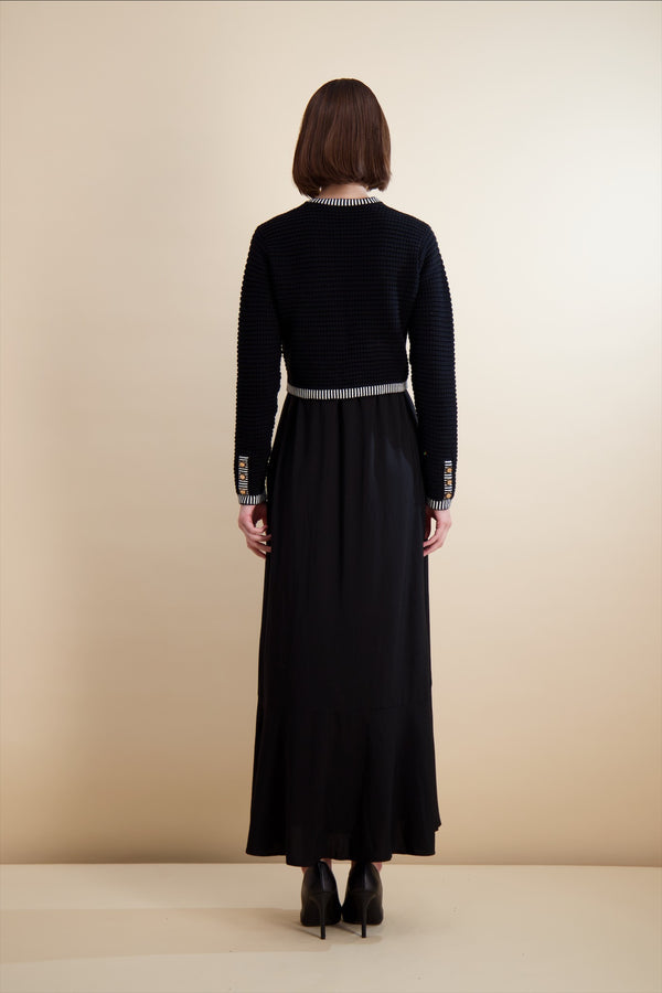 KNIT WEAVE OVERLAY MAXI