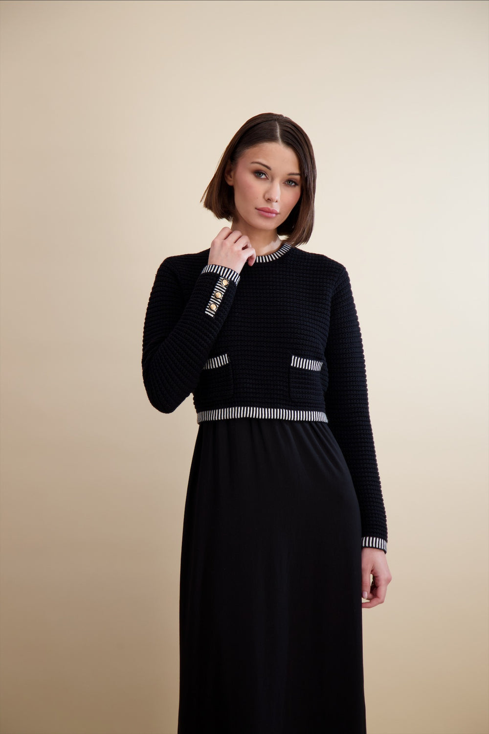 KNIT WEAVE OVERLAY MAXI