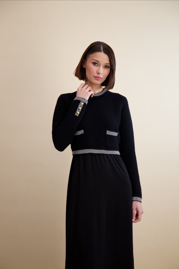 KNIT WEAVE OVERLAY MAXI