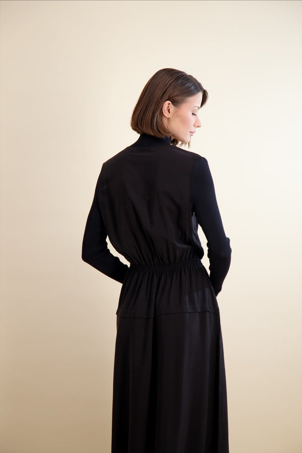 MOCK NECK CINCHED MAXI