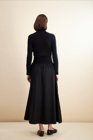 KNIT WAIST MAXI SKIRT