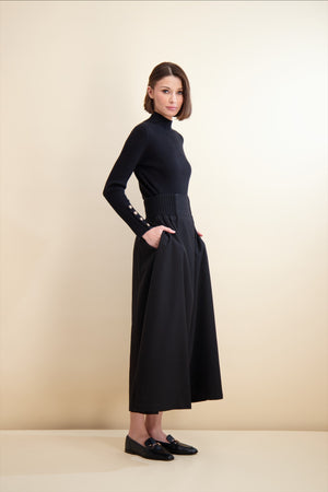 KNIT WAIST MAXI SKIRT