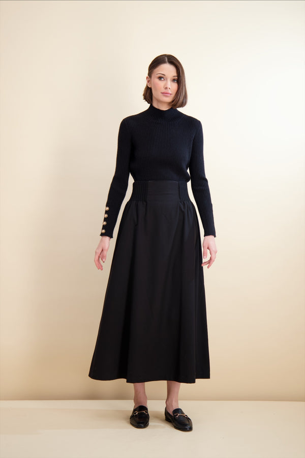 KNIT WAIST MAXI SKIRT