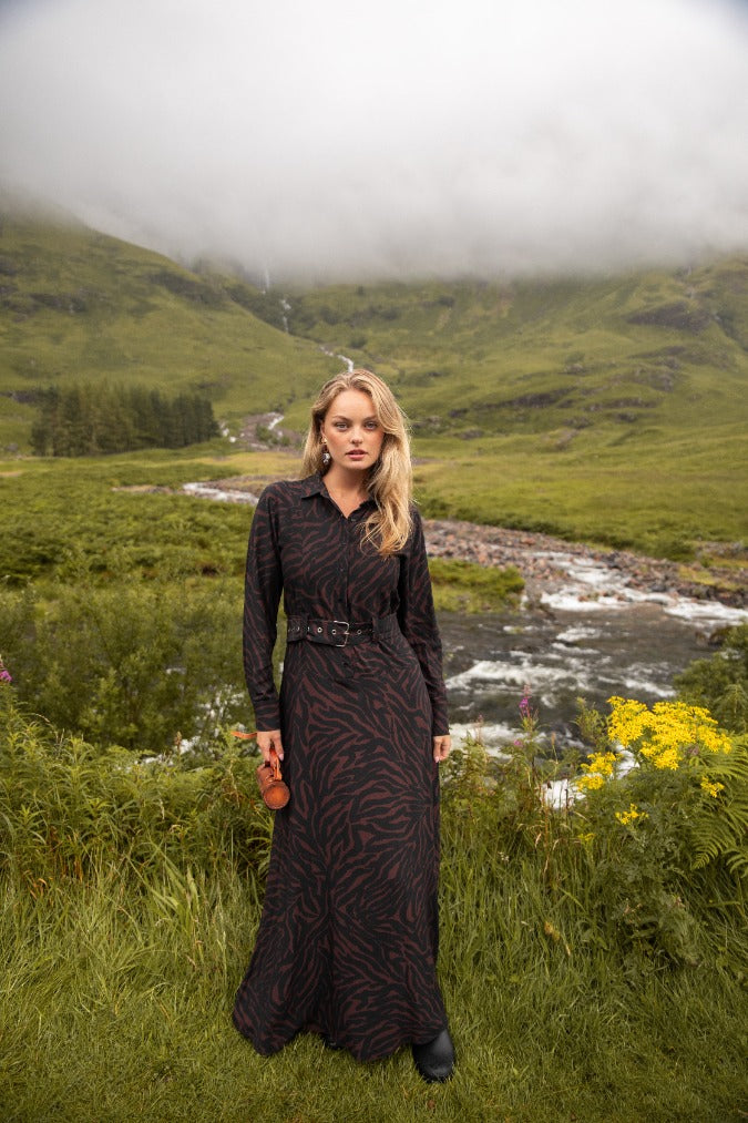 BELTED MAXI-PRINT