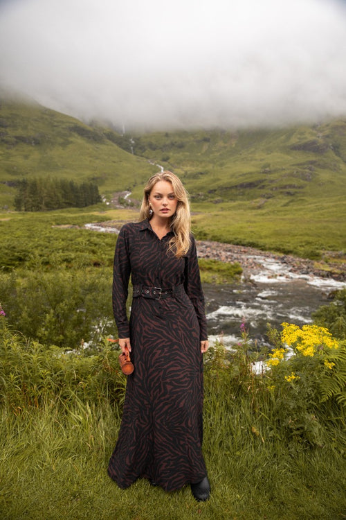 BELTED MAXI-PRINT