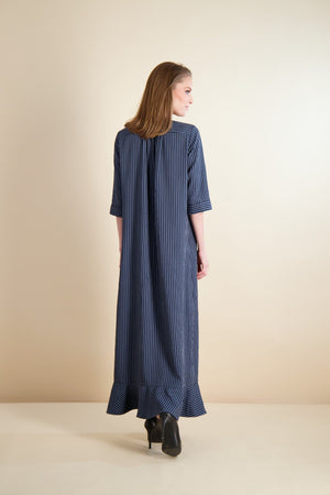 BUTTON FRONT MAXI -SEERSUCKER