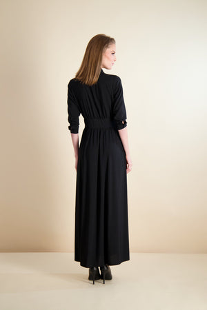 LACED WAIST MAXI-BLACK