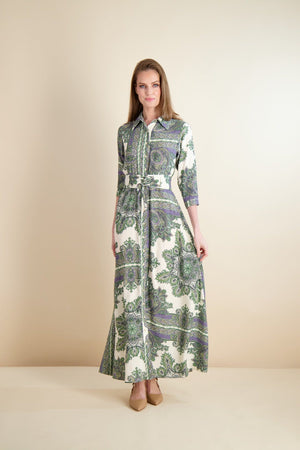 LACED WAIST MAXI-PRINT