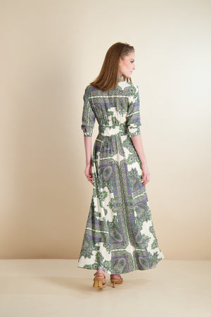 LACED WAIST MAXI-PRINT