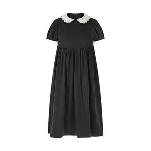 MADISON CONTRAST COLLAR MAXI- SHORT SLEEVE