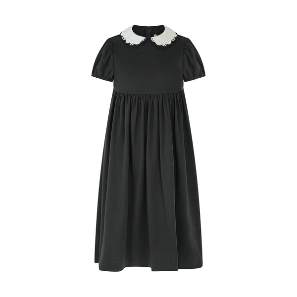 MADISON CONTRAST COLLAR MAXI- SHORT SLEEVE