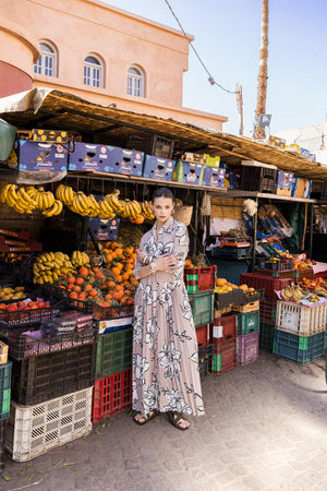 PLEATED MAXI -FLORAL