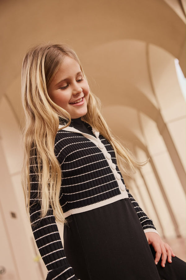 SELENA COLLARED OVERLAY MAXI-BLACK/IVORY