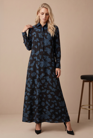 BUTTON FRONT SWING MAXI-PRINT