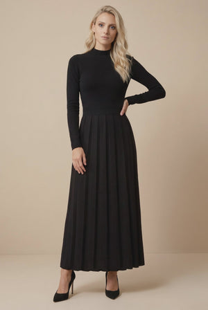 BOX PLEAT MAXI SET-BLACK