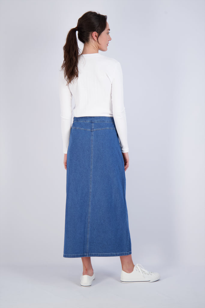 Buy Women Knee Length Denim Skirt Stretchy Sexy Classic Comfy Pencil Skirt  Bodycon Casual Summer Midi Skirt Curvy Fit Plus Size Online at  desertcartINDIA